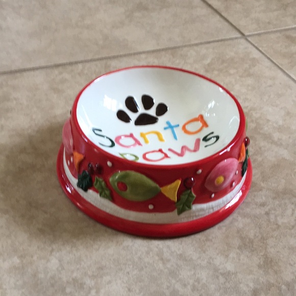 Santa’s Paws cat dish - Picture 2 of 3
